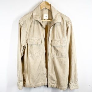 H&M Corduroy Zip Front Shirt Jacket